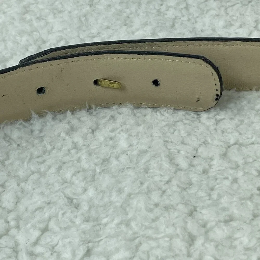 Calderon Belt Womens Sz 28-29 Black Gold Buckle Vintage M3556
